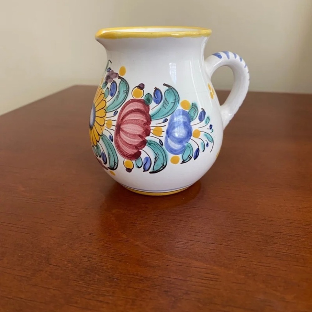 Vintage Modra Hand Painted Pottery Creamer Pitcher